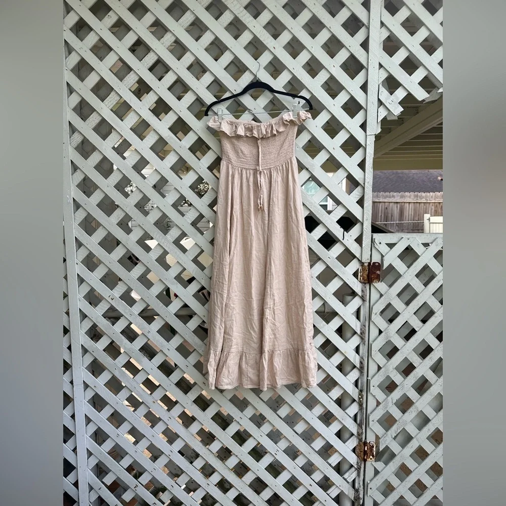 COPY - Free people Lush Life Linen Strapless Midi Dress